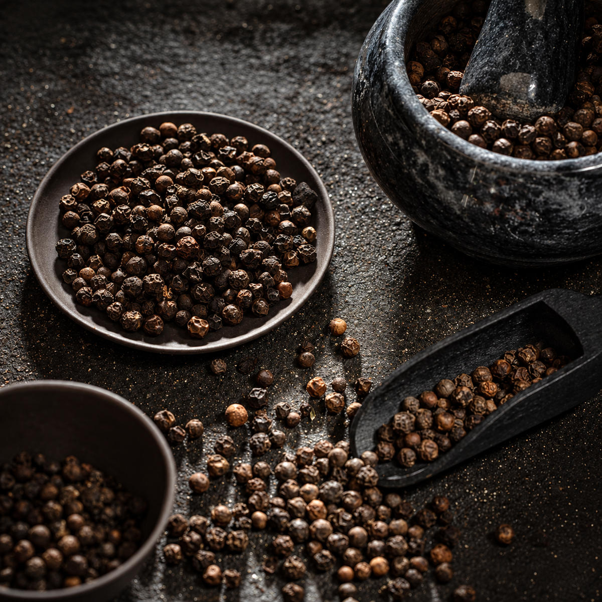 black pepper essential oil for perfumery, aromatherapy and cosmetics: perfumes, soaps, candles, skincare